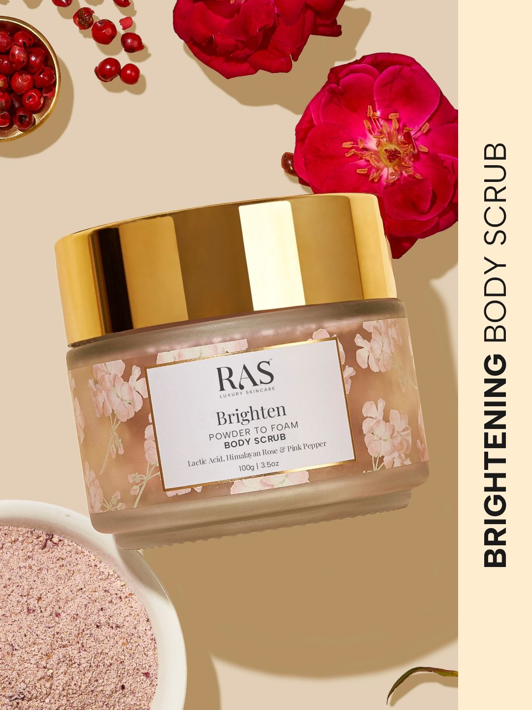 RAS LUXURY OILS Brighten Exfoliating Powder to Foam Body Scrub with Orange - 100 g-picture-40