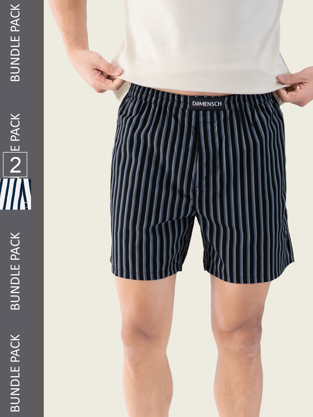 DAMENSCH Men Breeze Pack of 2 Ultra-Light Cotton Boxer Shorts DAM-PRIN-LBX-CE-NTB-CSW-image-36