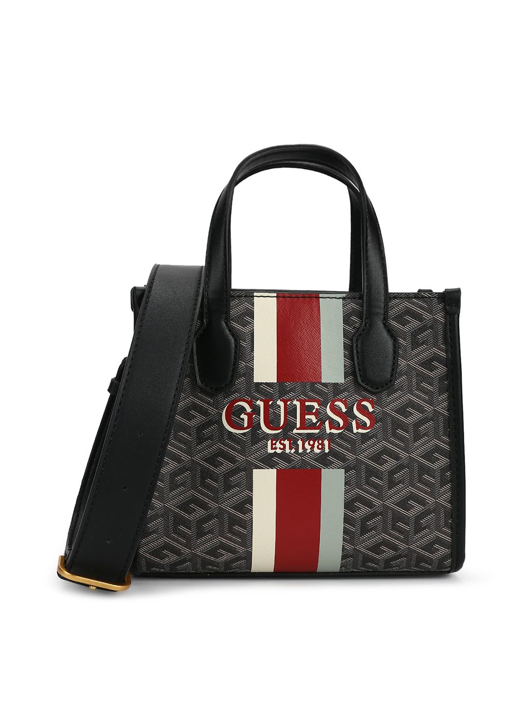 Guess MONIQUE Red Printed Tote Bags