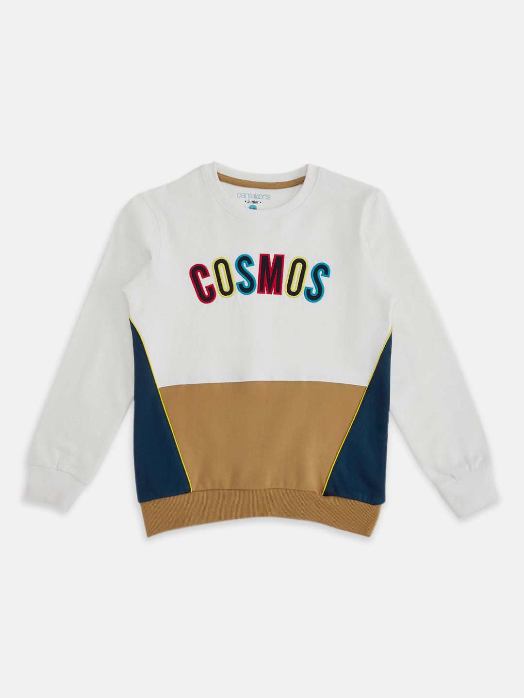 Pantaloons Junior Boys Off White Colourblocked Sweatshirt-picture-10