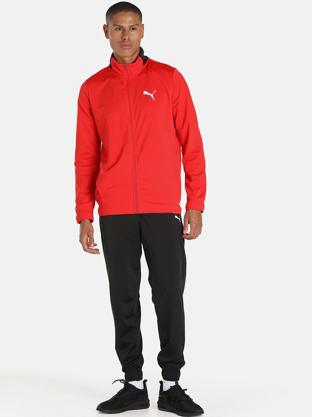 Puma Men Red & Black Regular Fit Cricket Tracksuits-image-1
