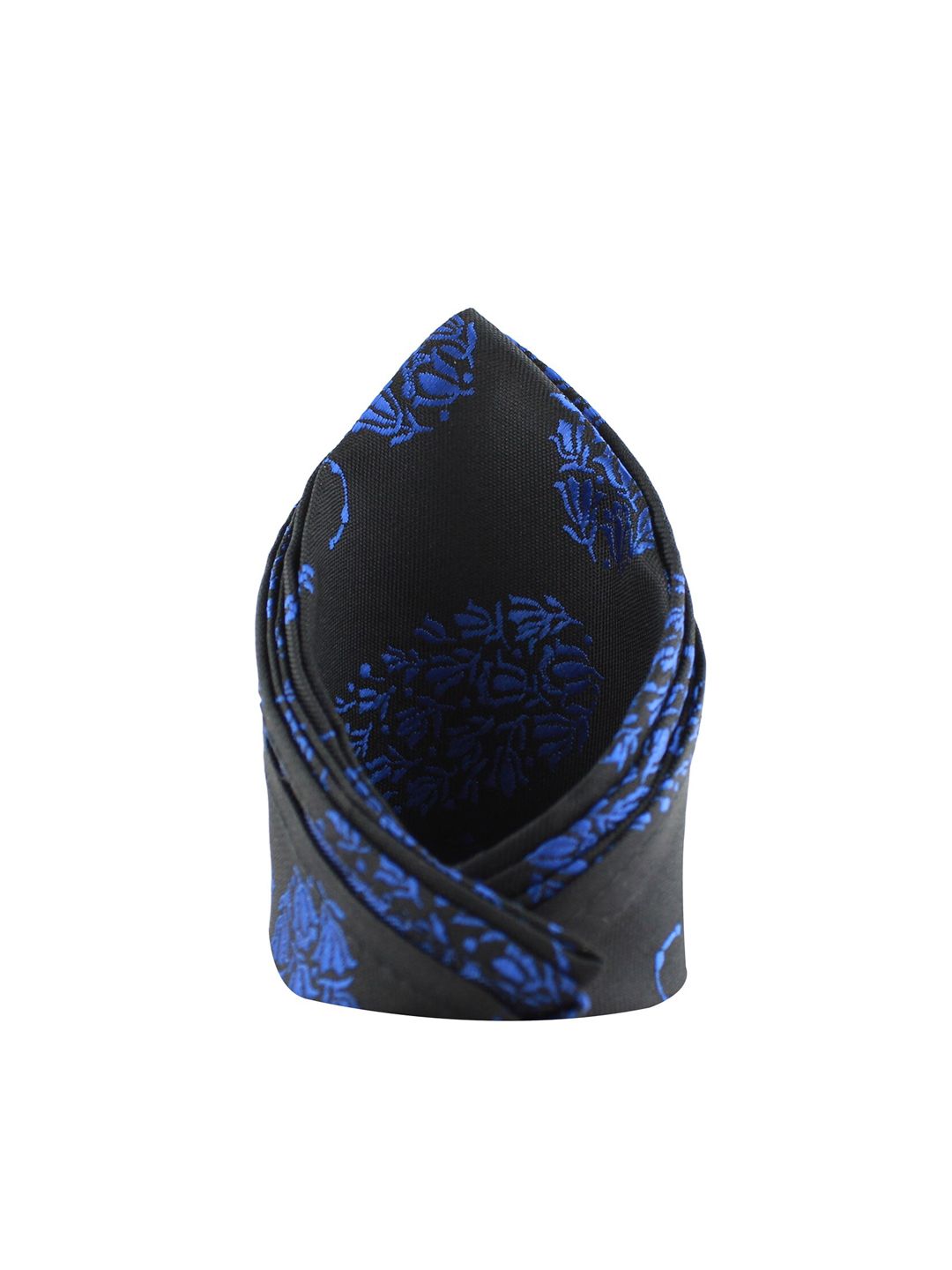 kavove KOVOVE Blue & Black Self-Design Pocket Square-picture-37