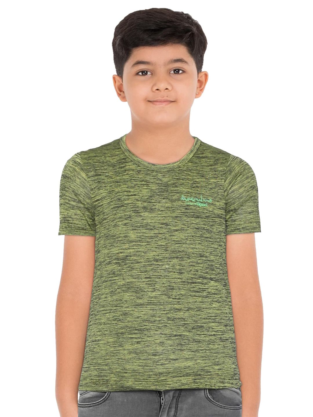 Masculino Latino Boys Olive Green Brand Logo T-shirt-picture-20
