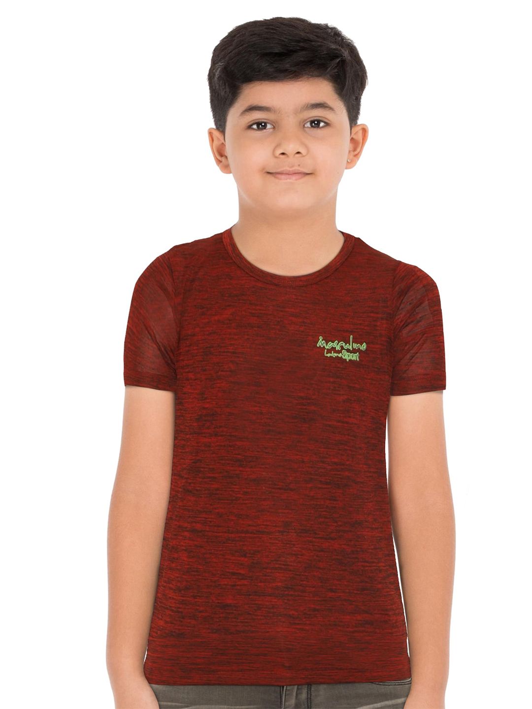 Masculino Latino Boys Maroon Brand Logo T-shirt-picture-15