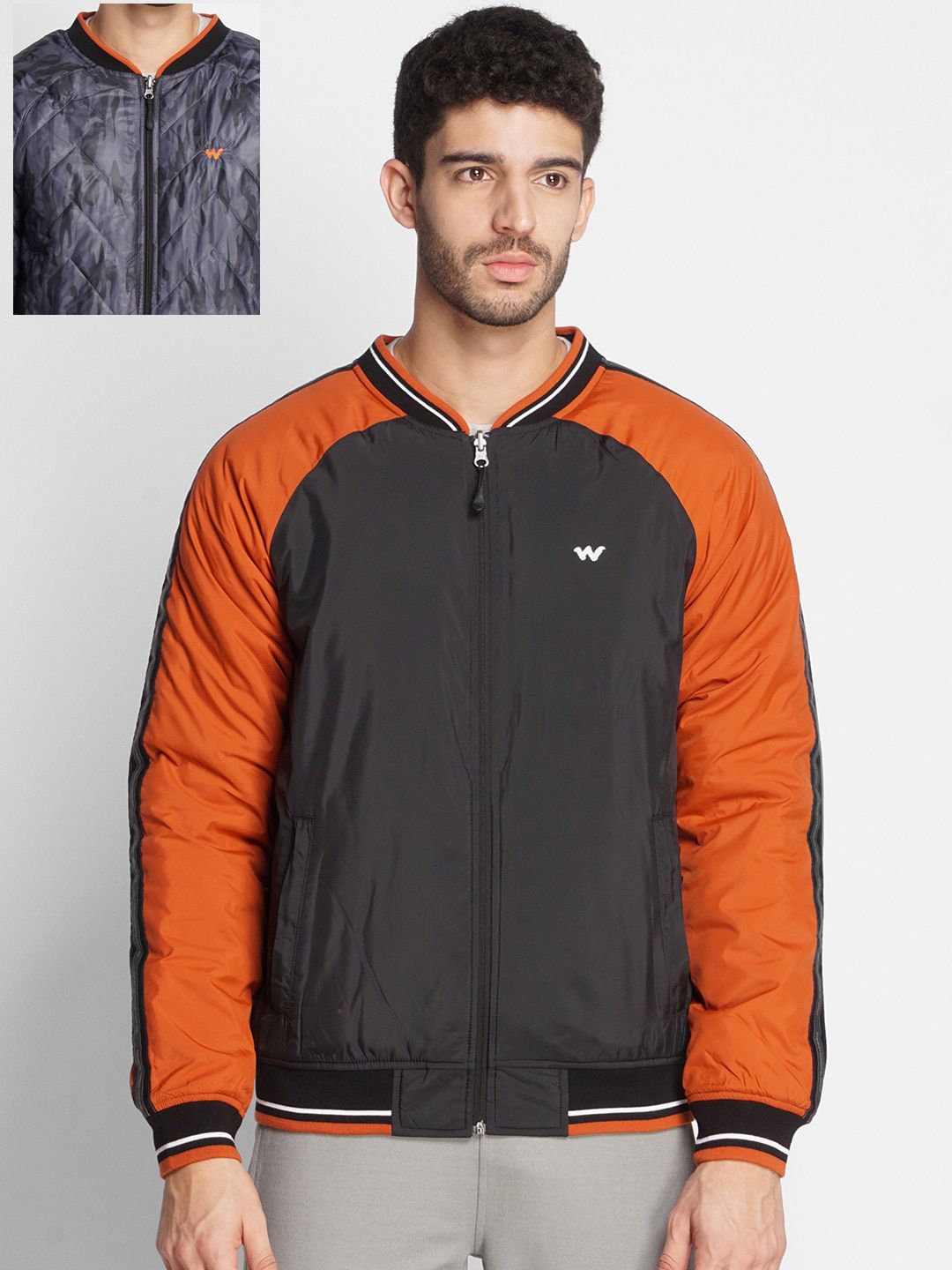 Wildcraft Men Black Grey Colourblocked Reversible Bomber Jacket Price