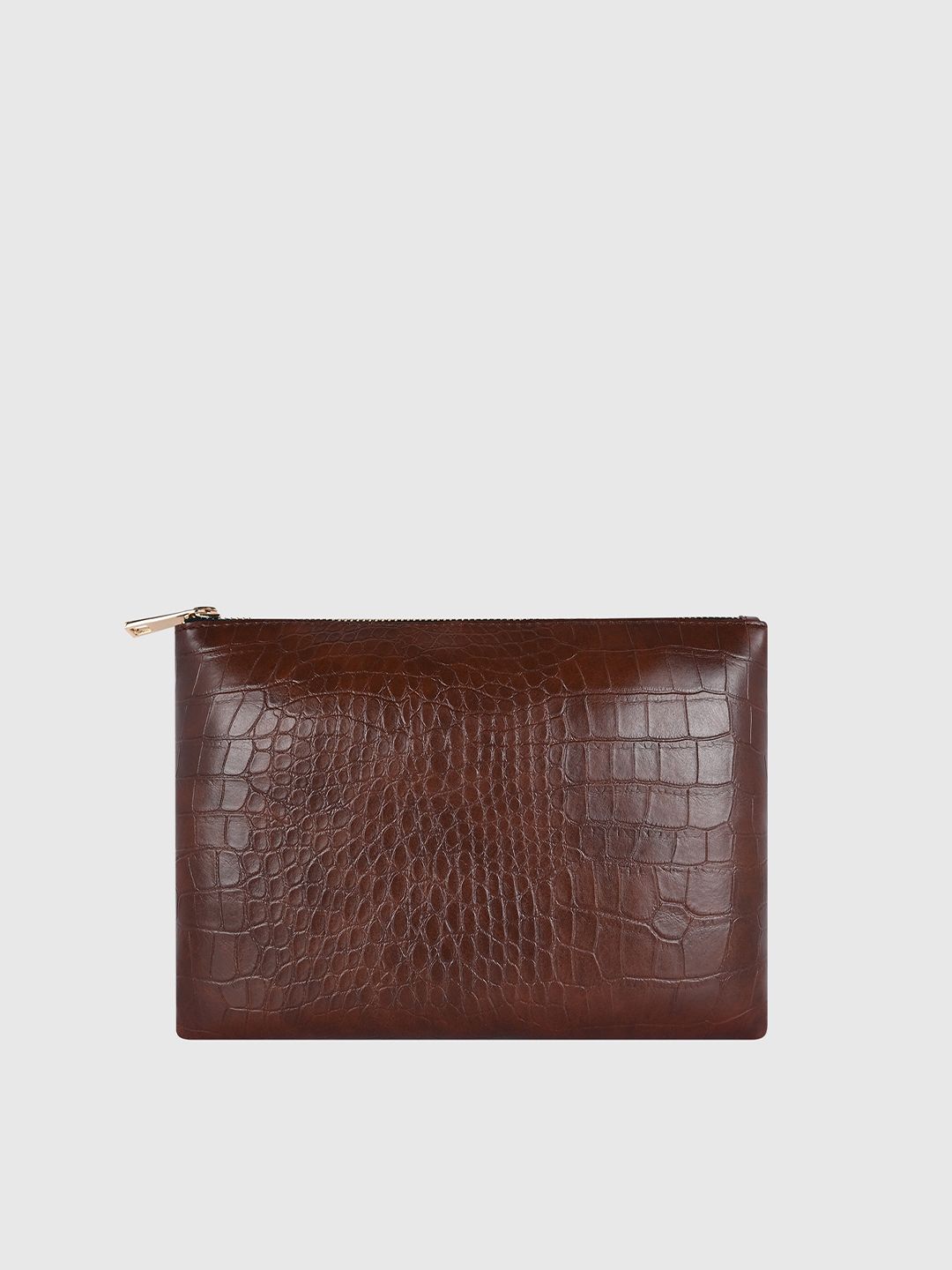 Bagsy Malone Women Brown Textured Vanity Pouch-image-7
