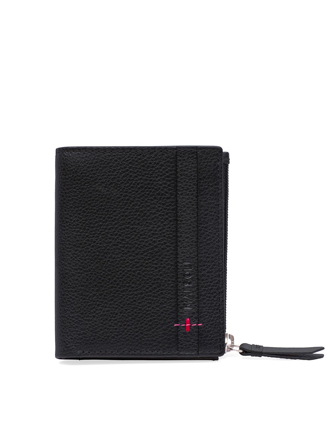 MAI SOLI Men Textured Neo Genuine Leather RFID Protected Two Fold Wallet with Zip Pocket-picture-32