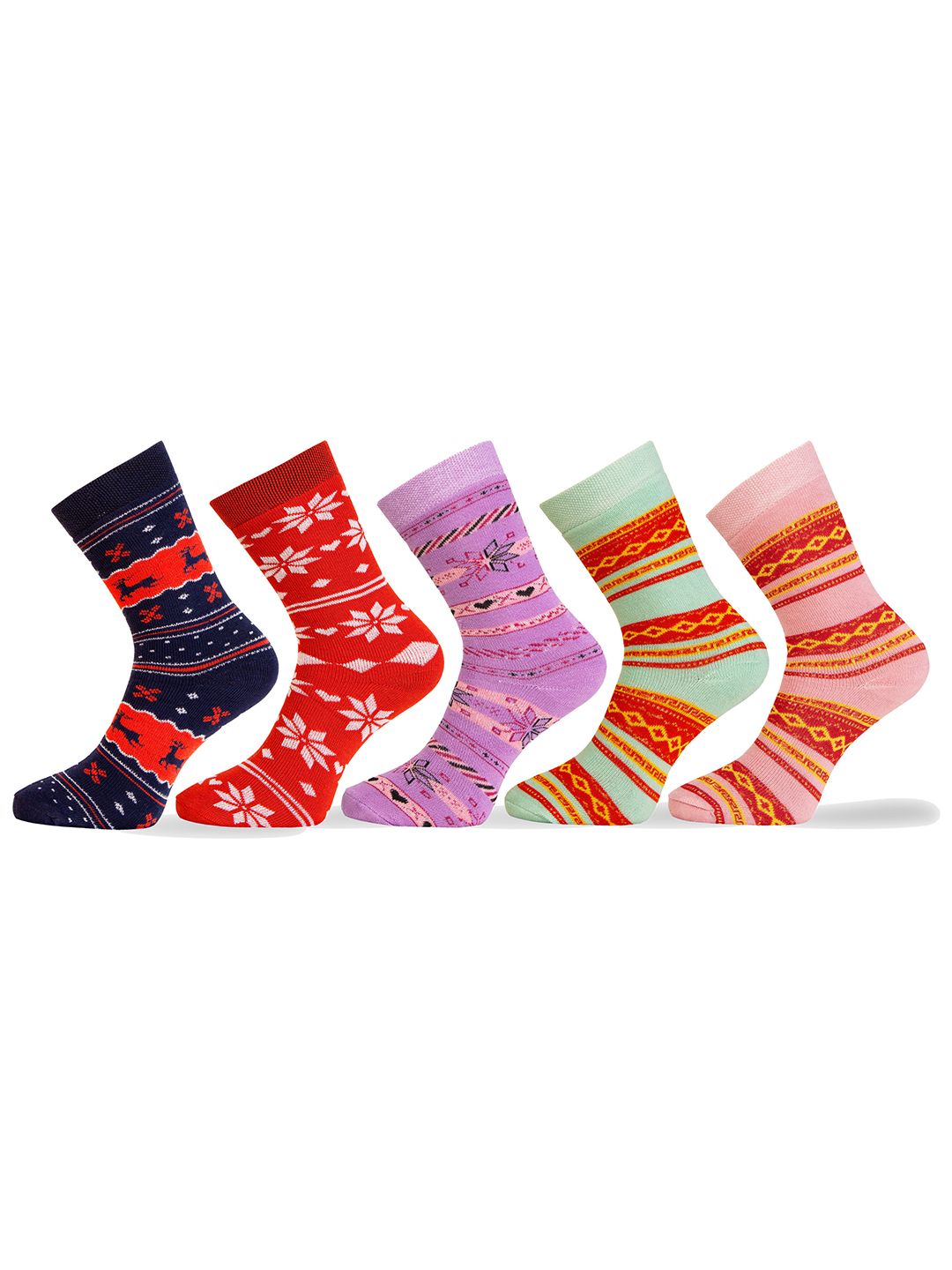 RC. ROYAL CLASS Kids Pack Of 5 Calf Length Acrylic Wool Socks-picture-12