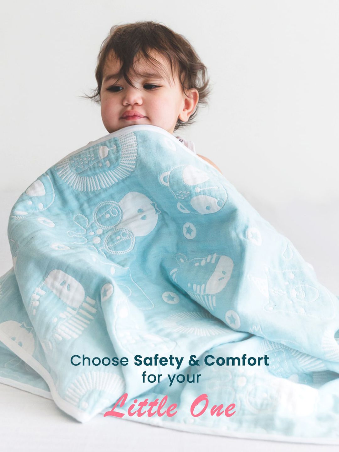 TIDY SLEEP Lime Green & White Cartoon Characters Mild Winter 210 GSM Single Bed Dohar-picture-34