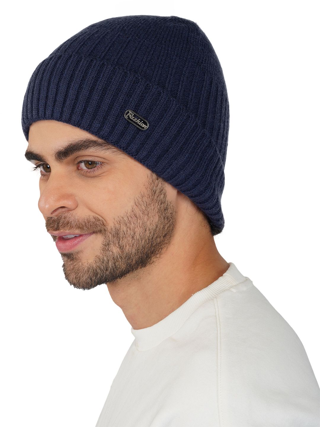 iSWEVEN Unisex Blue & Black Beanie-picture-11