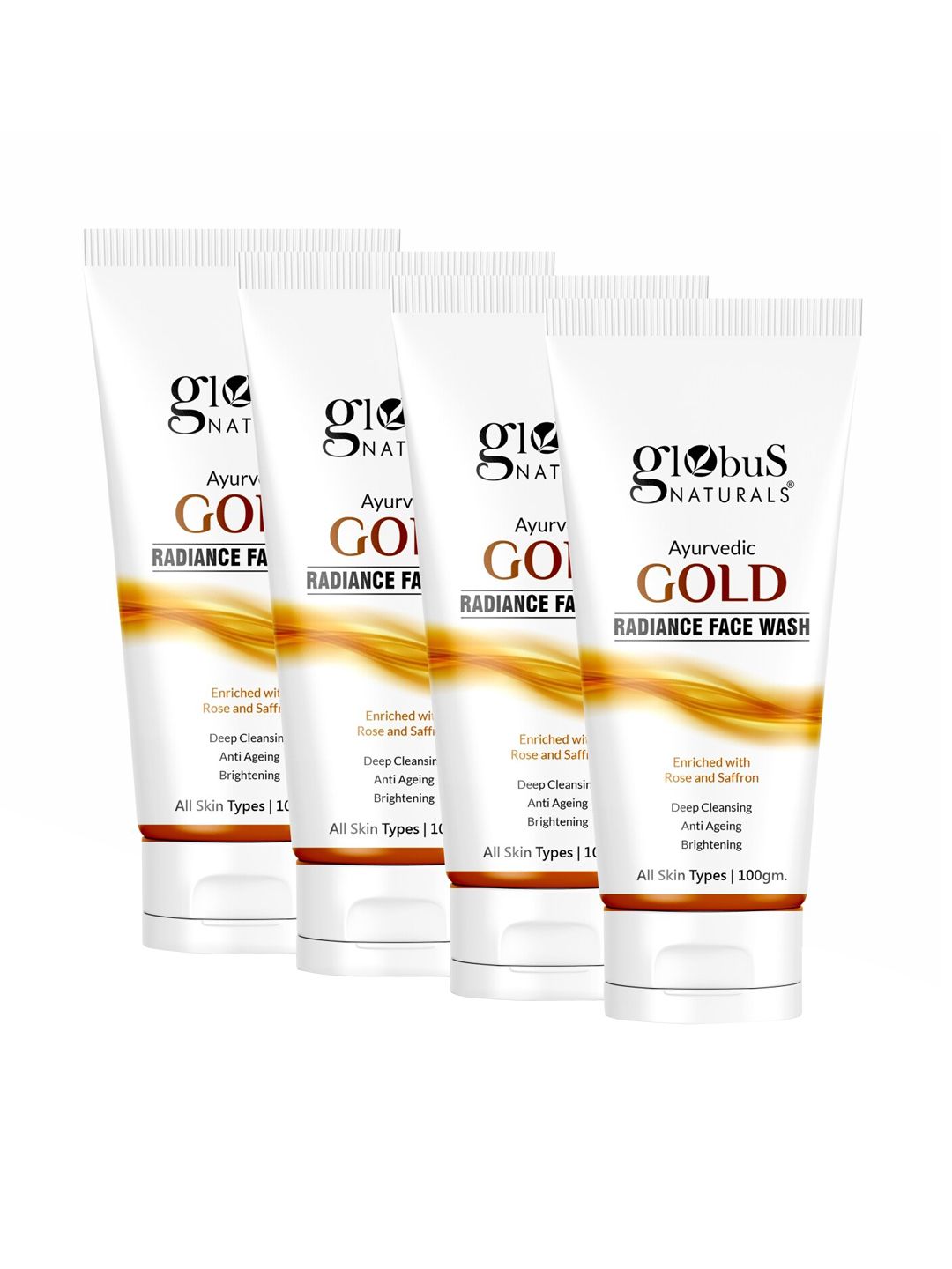 Globus naturals Set Of 4 Gold Radiance Anti-Ageing & Brightening Face Wash - 100g each-image-38