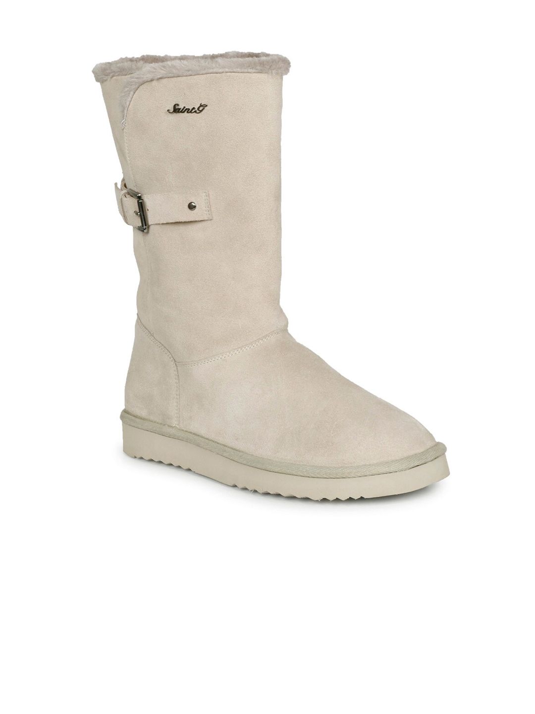 Saint G Women White Leather Snug Boots-image-46