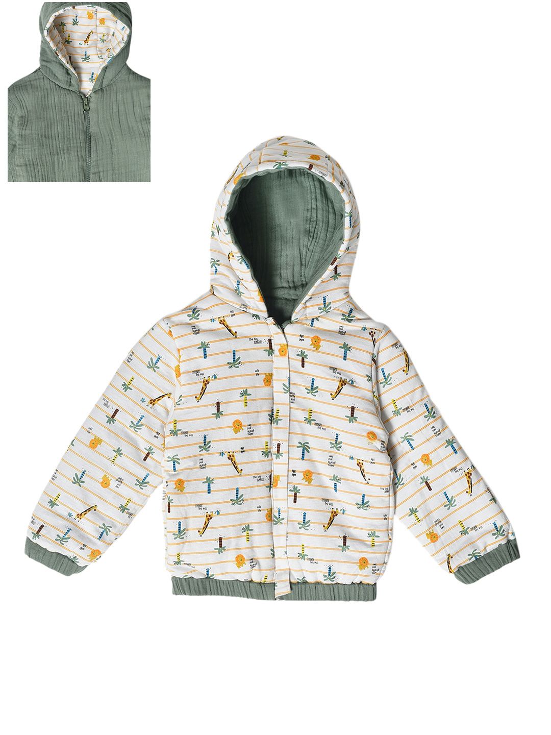 MiArcus Unisex Kids Green Reversible Bomber Jacket-picture-37
