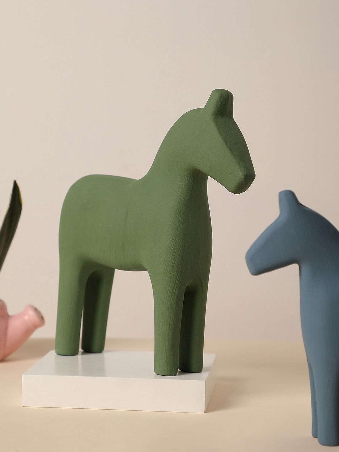 Bonhomie Green Horse Shaped Ceramic Showpiece-image-2