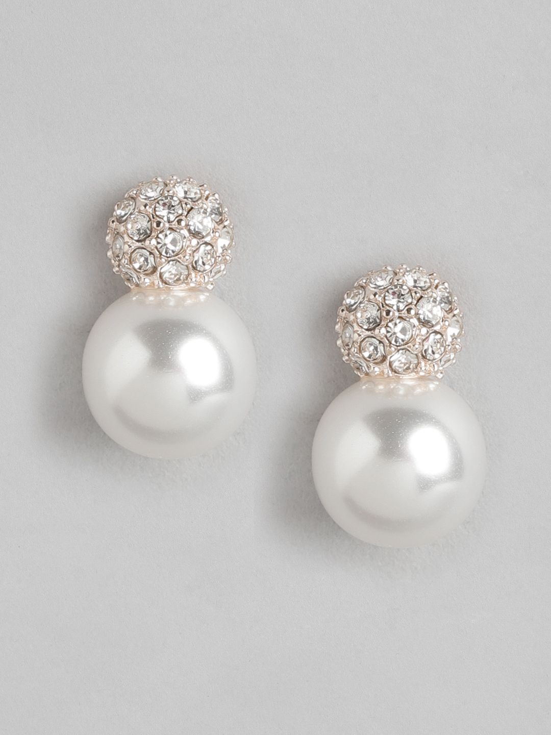 Forever New Gold-Plated Circular Pearl Studs Earrings-picture-31