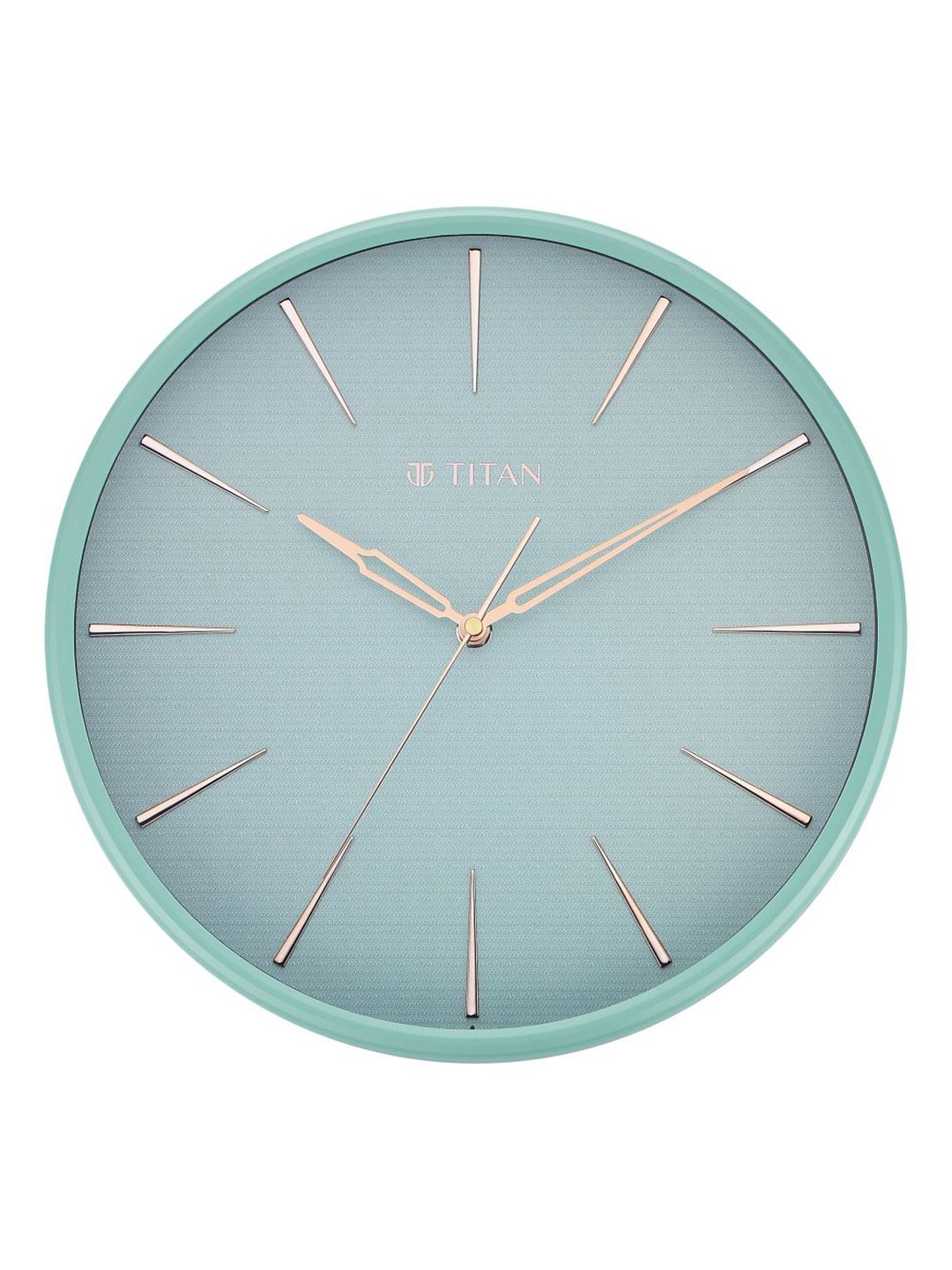 Titan Green & Gold-Toned Contemporary Wall Clock