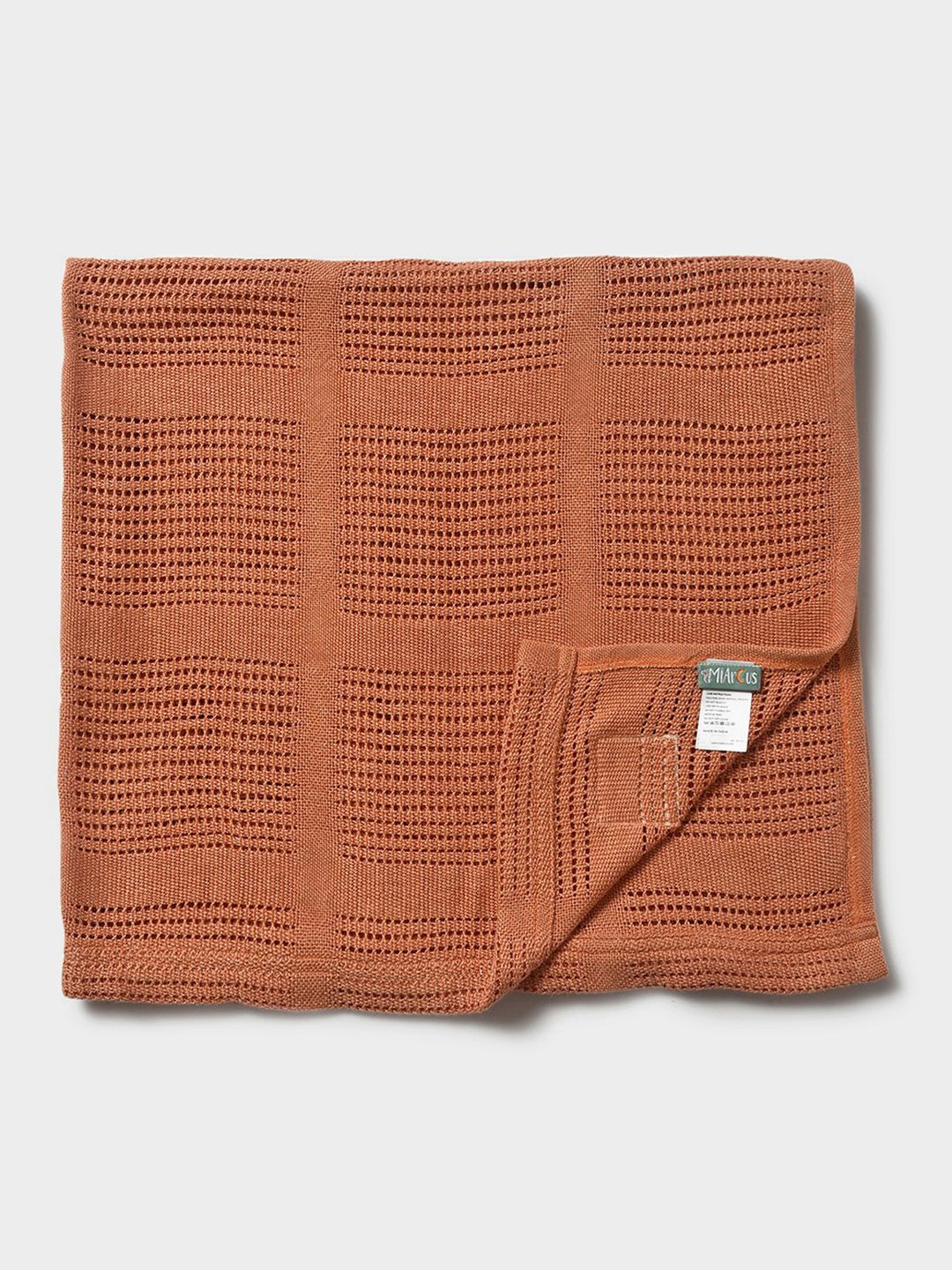 MiArcus Grow Kind Brown Geometric Summer 233 GSM Single Cotton Bed Blanket