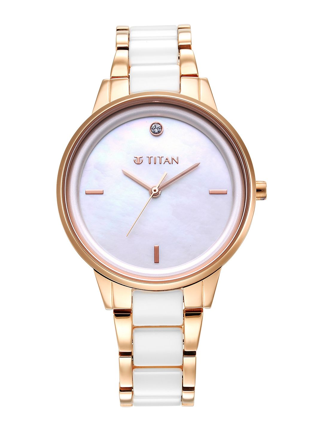 Titan Women White Mother of Pearl Dial & White Ceramic Bracelet Style Straps Analogue Watch-image-36