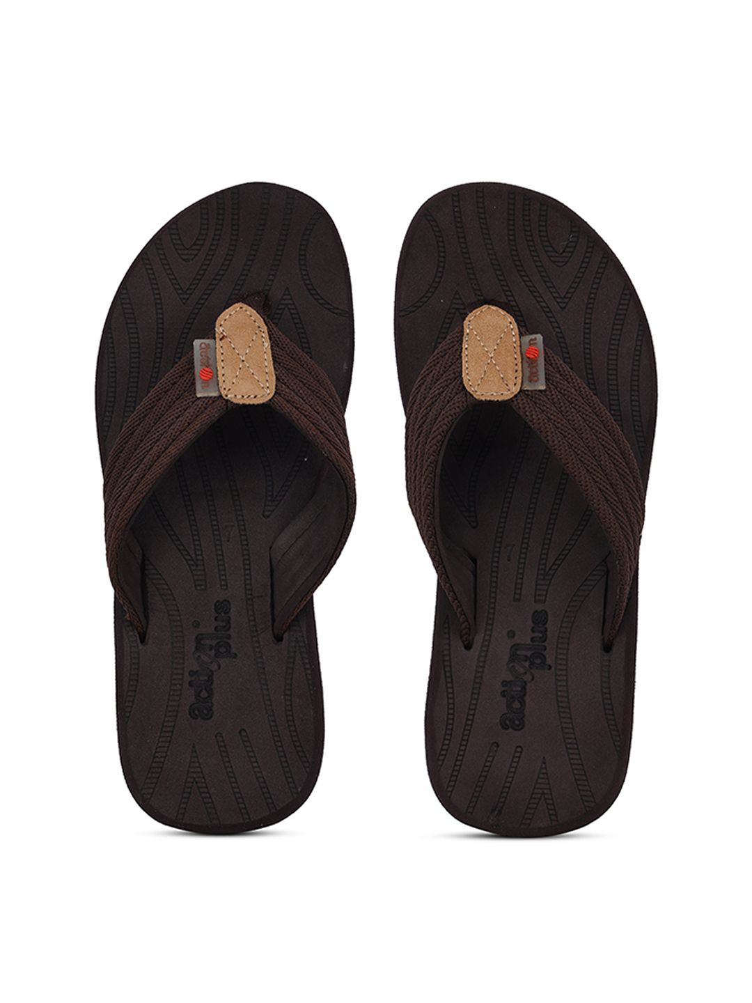 Action Plus Men Brown & Black Thong Flip-Flops-picture-13