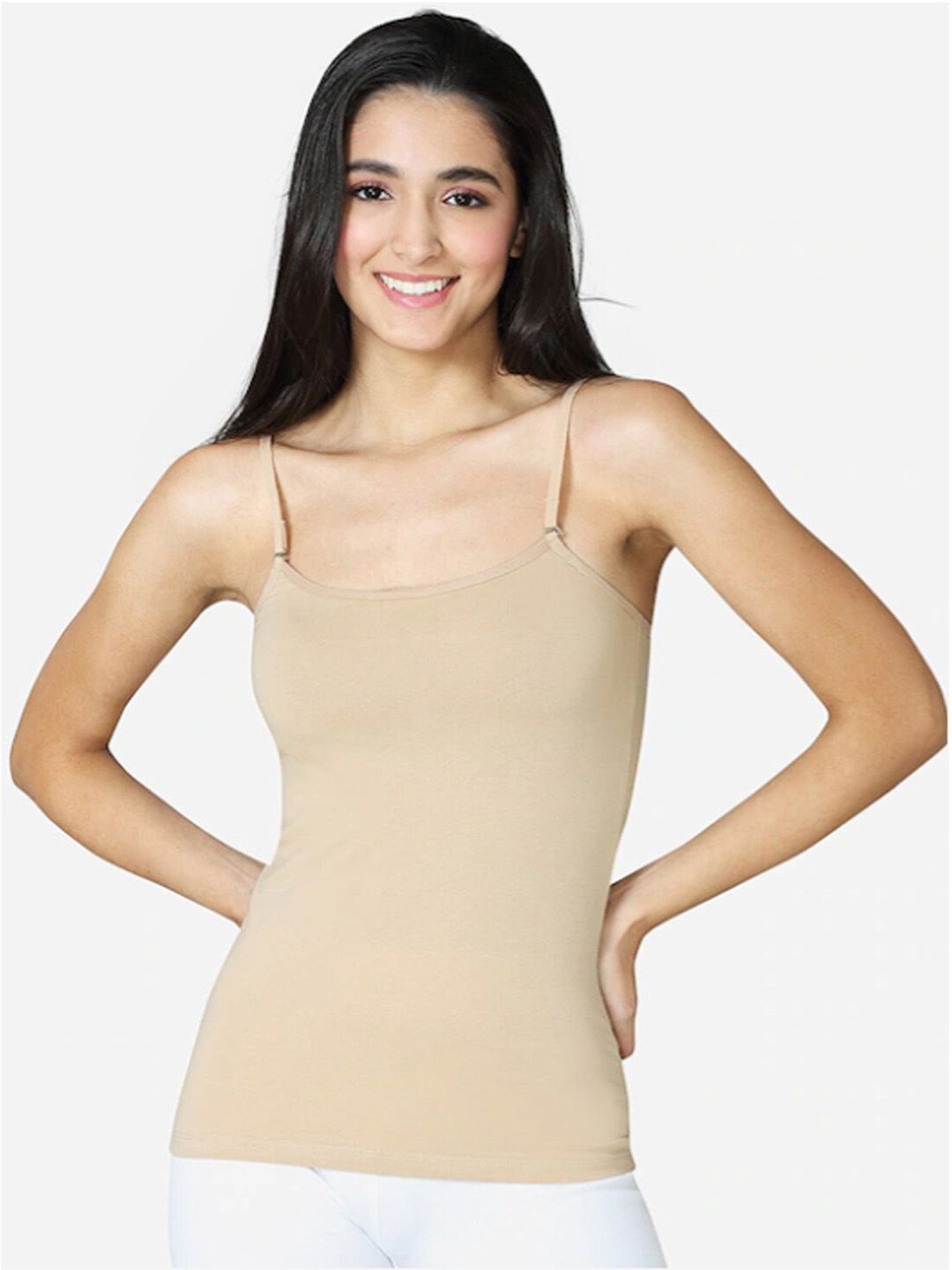 KEX Beige Adusjustable Camisoles-image-3