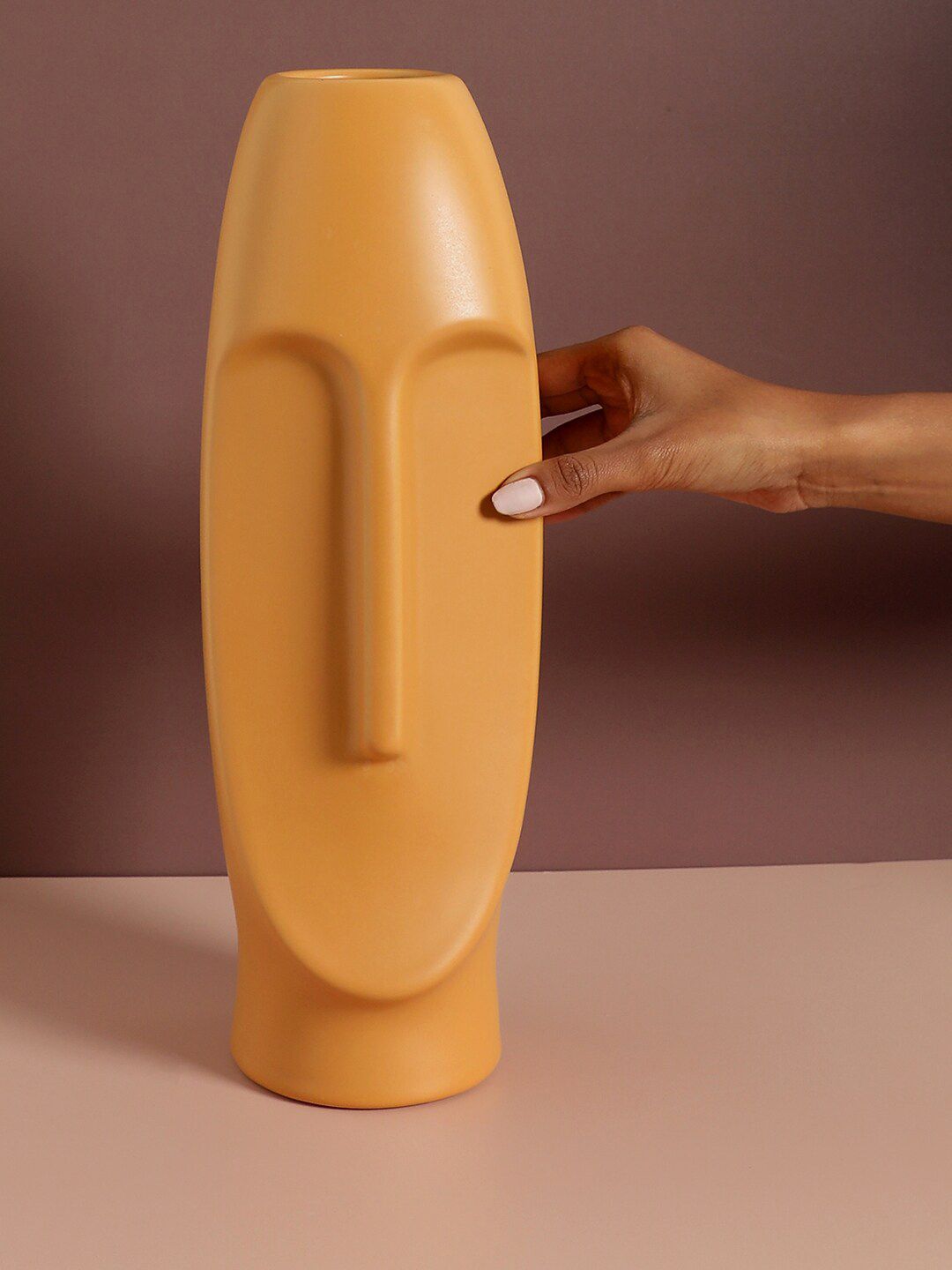 Bonhomie Yellow Face Shaped Acrylic Vase-picture-13