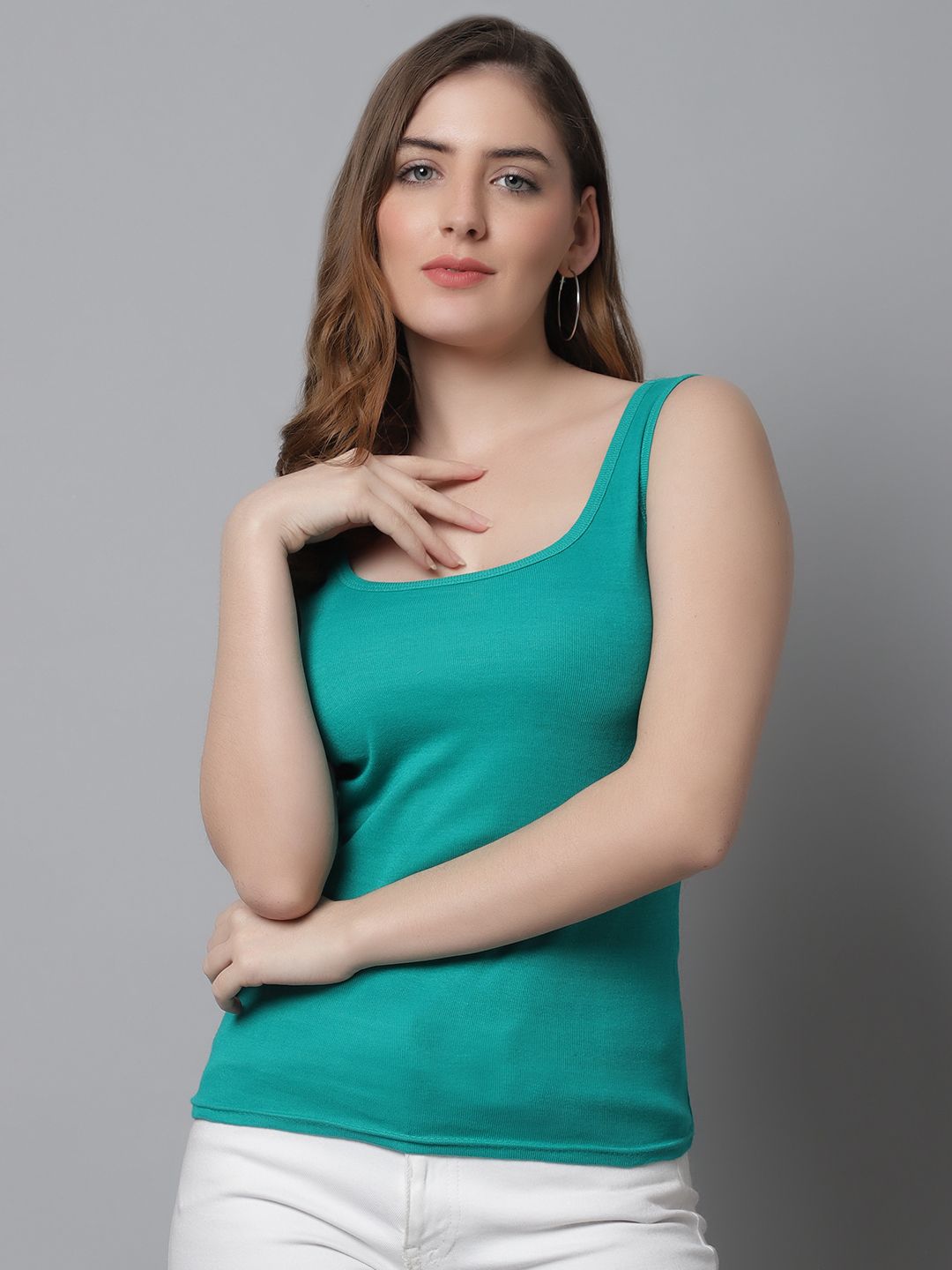 KEX Women Green Soft Tank Top