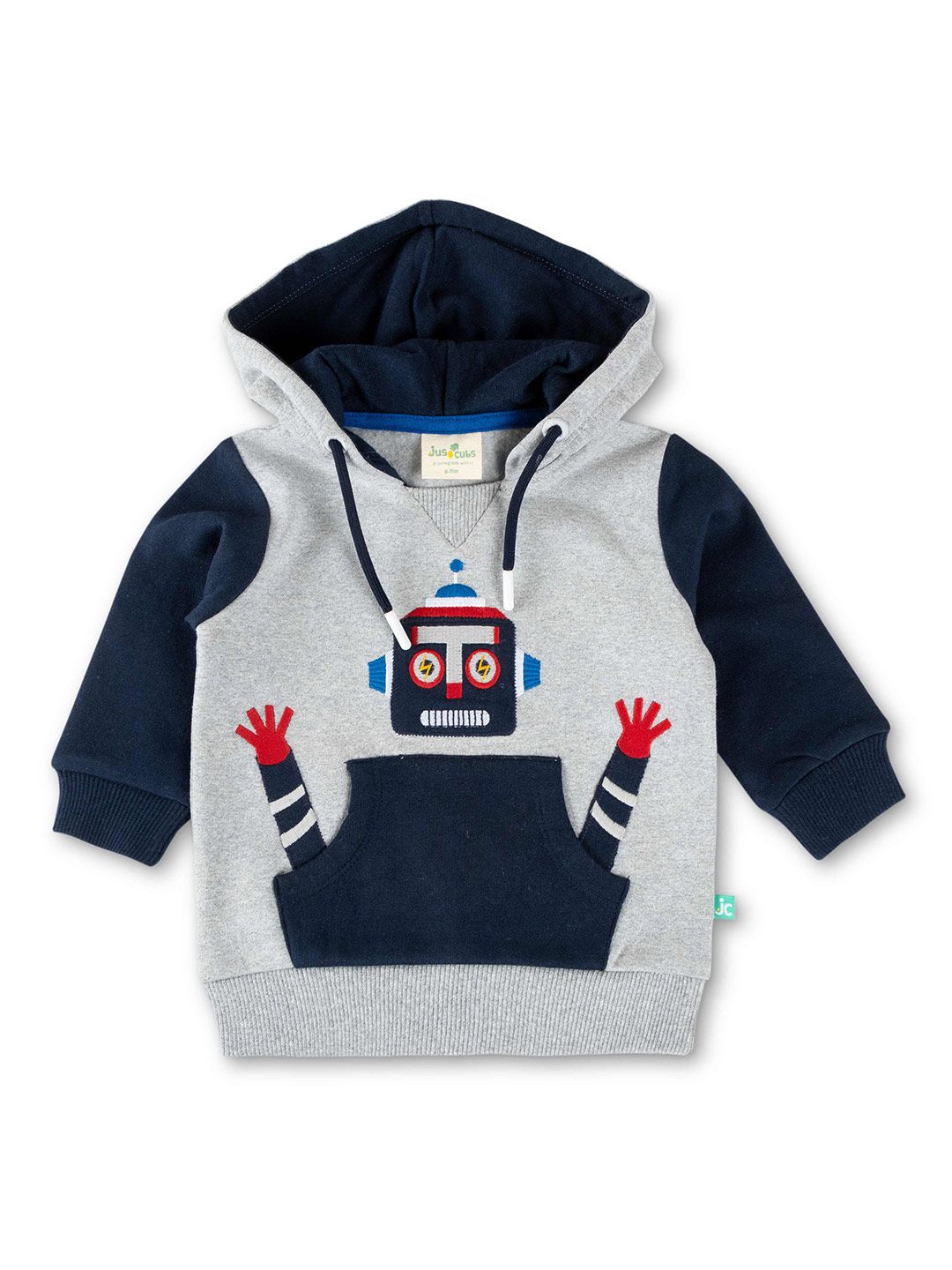 JusCubs Boys Grey Printed Hooded Sweatshirt-picture-28