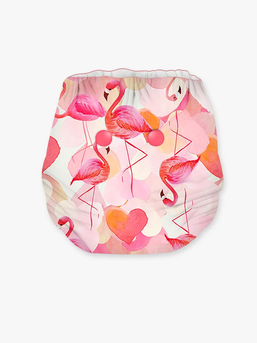 Snugkins Kids Flamingoes Reusable Cloth Diaper with Organic Cotton Prefold Pad - Pink-picture-23