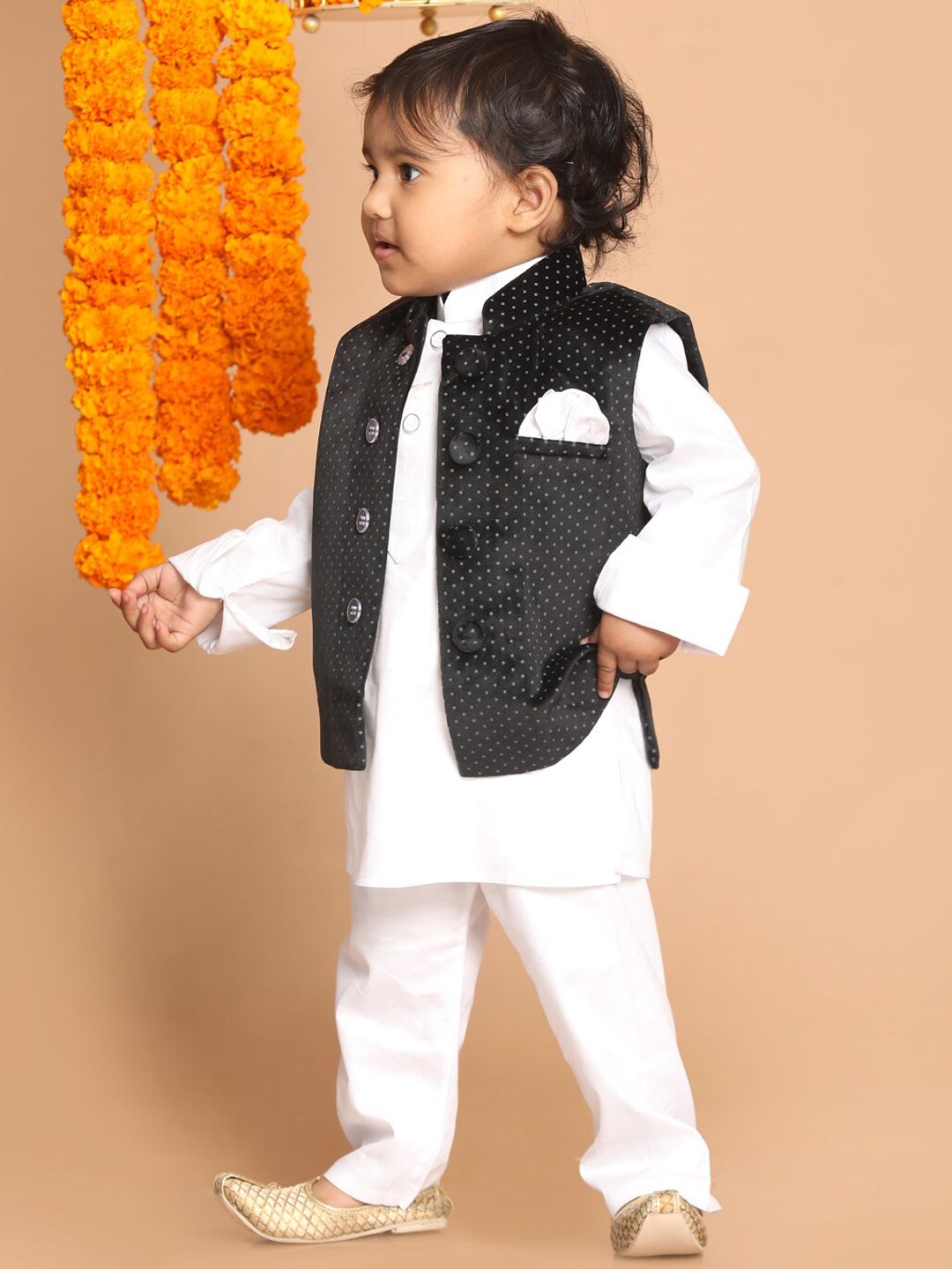 VASTRAMAY  Infant Boys Printed Velvet Nehru Jackets-picture-48