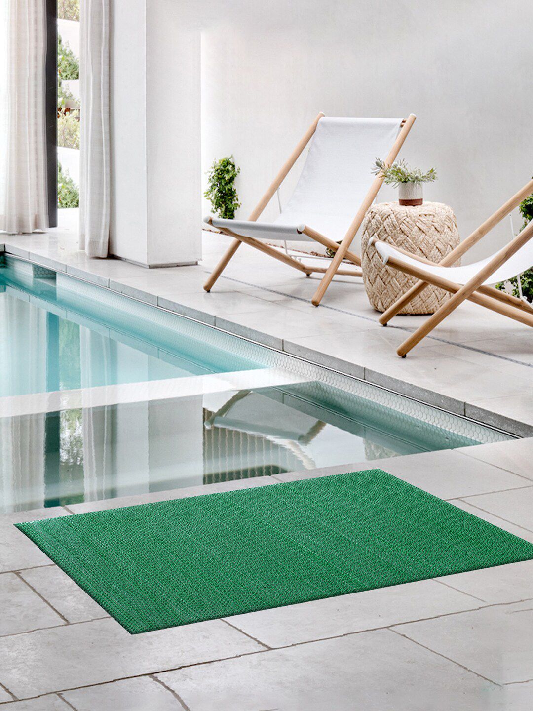 Kuber Industries Green Anti-Skid Waterproof Swimming Pool Mat