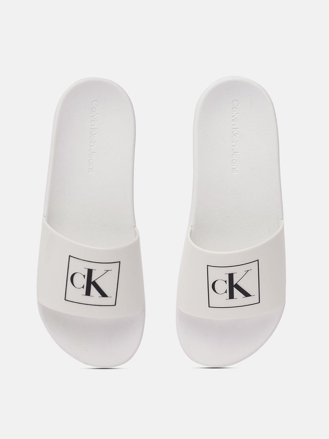 Calvin klein 2025 sliders mens white