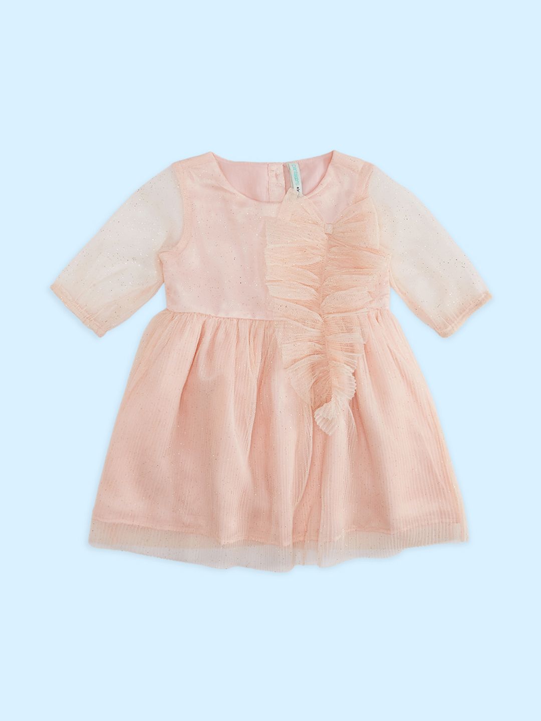 Pantaloons Baby Girls Embellished Bow Fit & Flare Dress-image-11