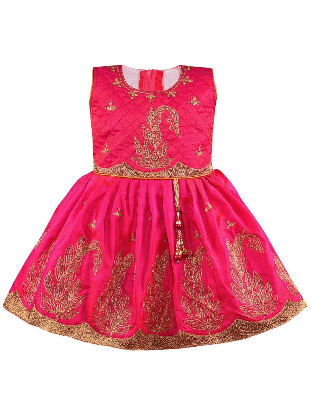 Wish Karo Embellished Floral Satin Dress-picture-19