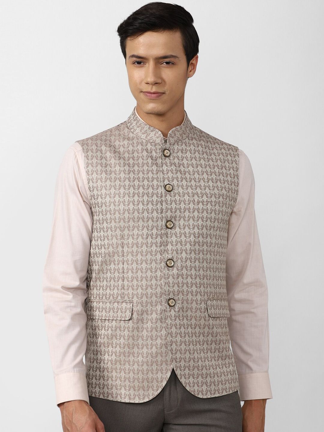 Peter England Elite Men Printed Nehru Jackets-picture-10