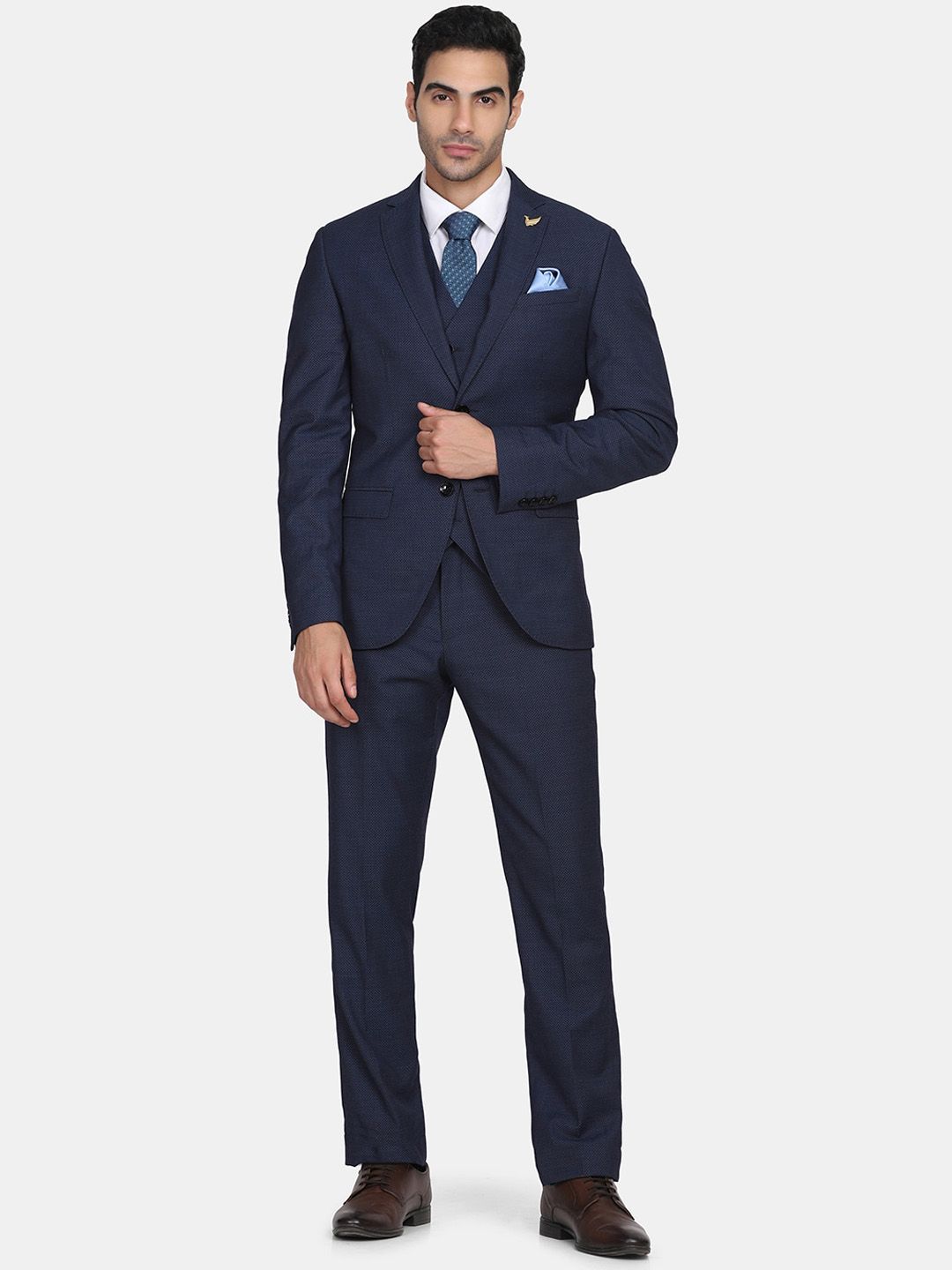 Blackberrys Men Printed Slim-Fit Single-Breasted 6-Piece Formal Suit-picture-16