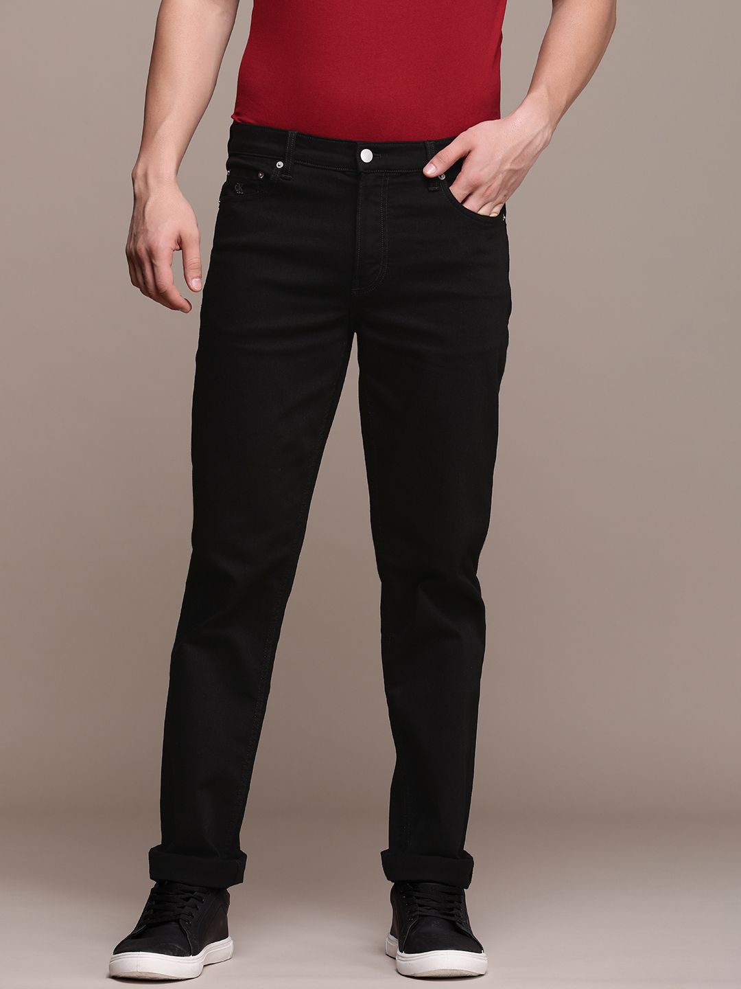 Calvin Klein Jeans Men Skinny Fit Stretchable Mid-Rise Jeans