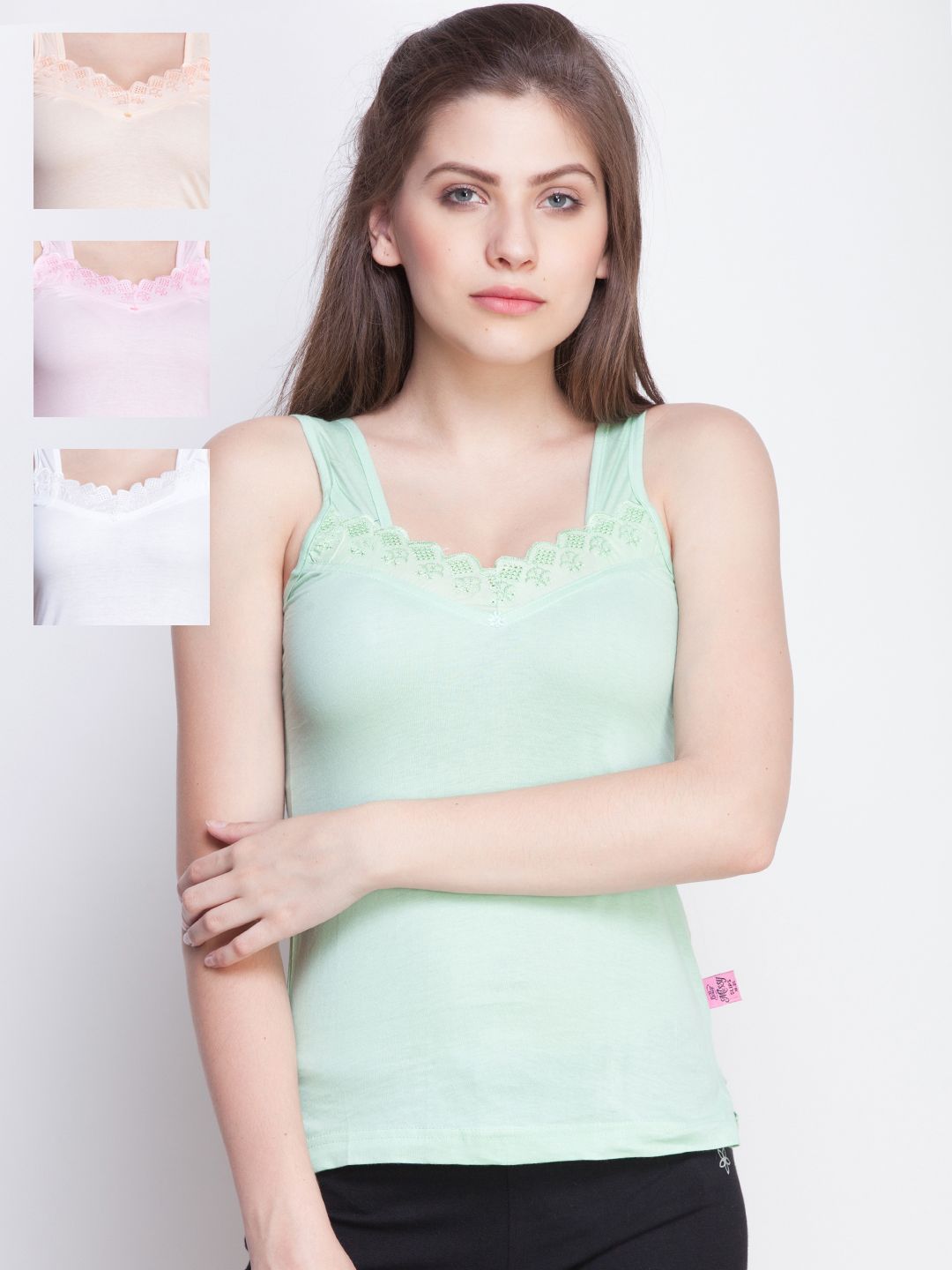 Dollar Missy Pack of 4 Combed Cotton Camisole 371-LO-LP-LG-WH-PO4-picture-16