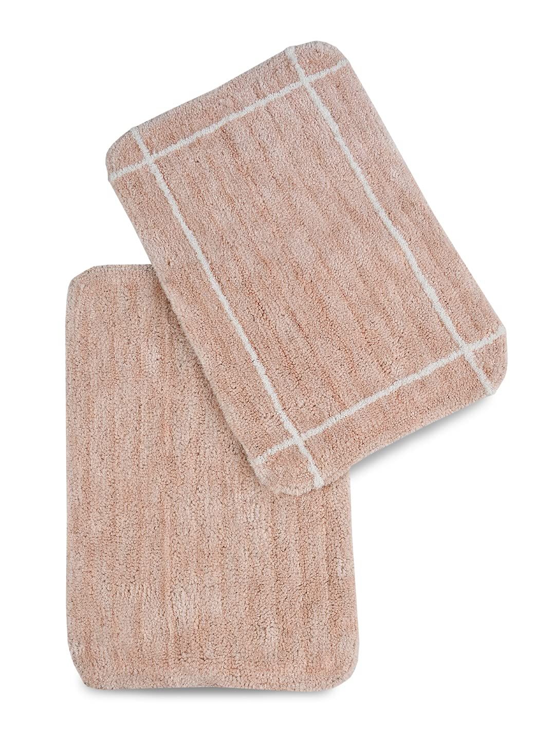 SASHAA WORLD Set Of 2 Pink Antiskid 2000GSM Bath Rugs-picture-48