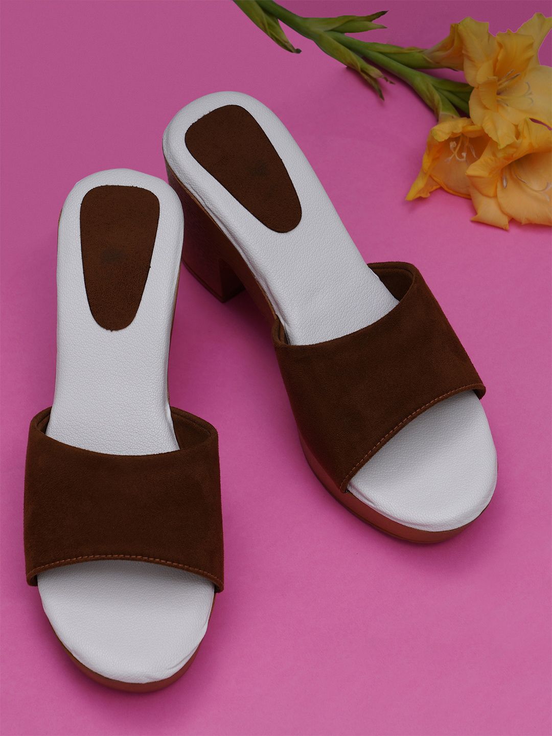 Misto Tan Suede Block Heels-image-35