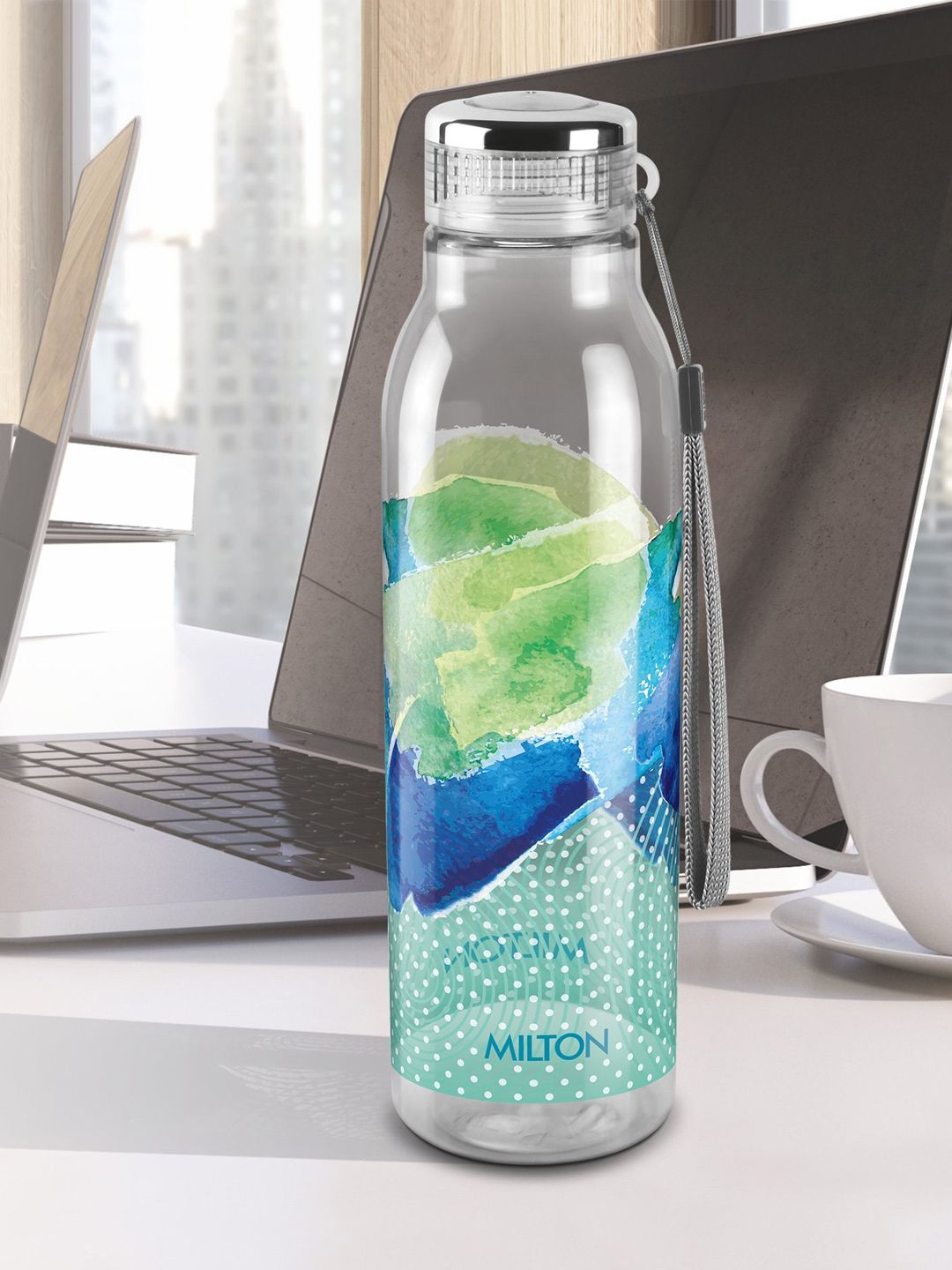 Milton Helix 1000 Green Printed BPA Free Water Bottle 1 Litre