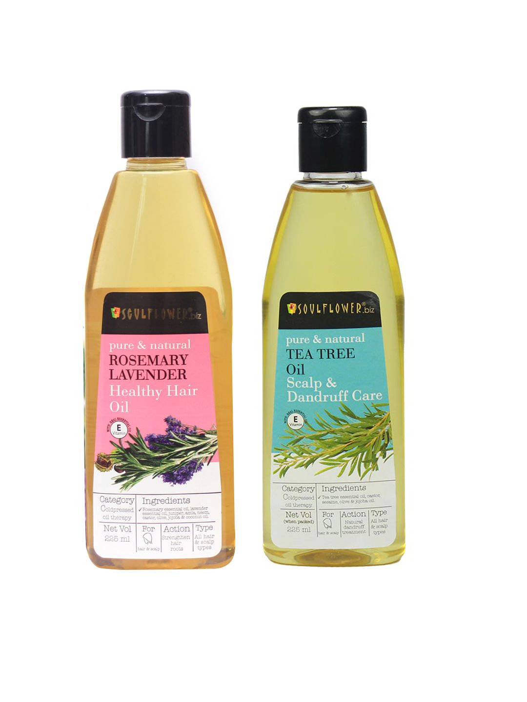 Soulflower Set of Rosemary Lavender Healthy & Tea Tree Hair Treatment Oil - 225 ml each-picture-37