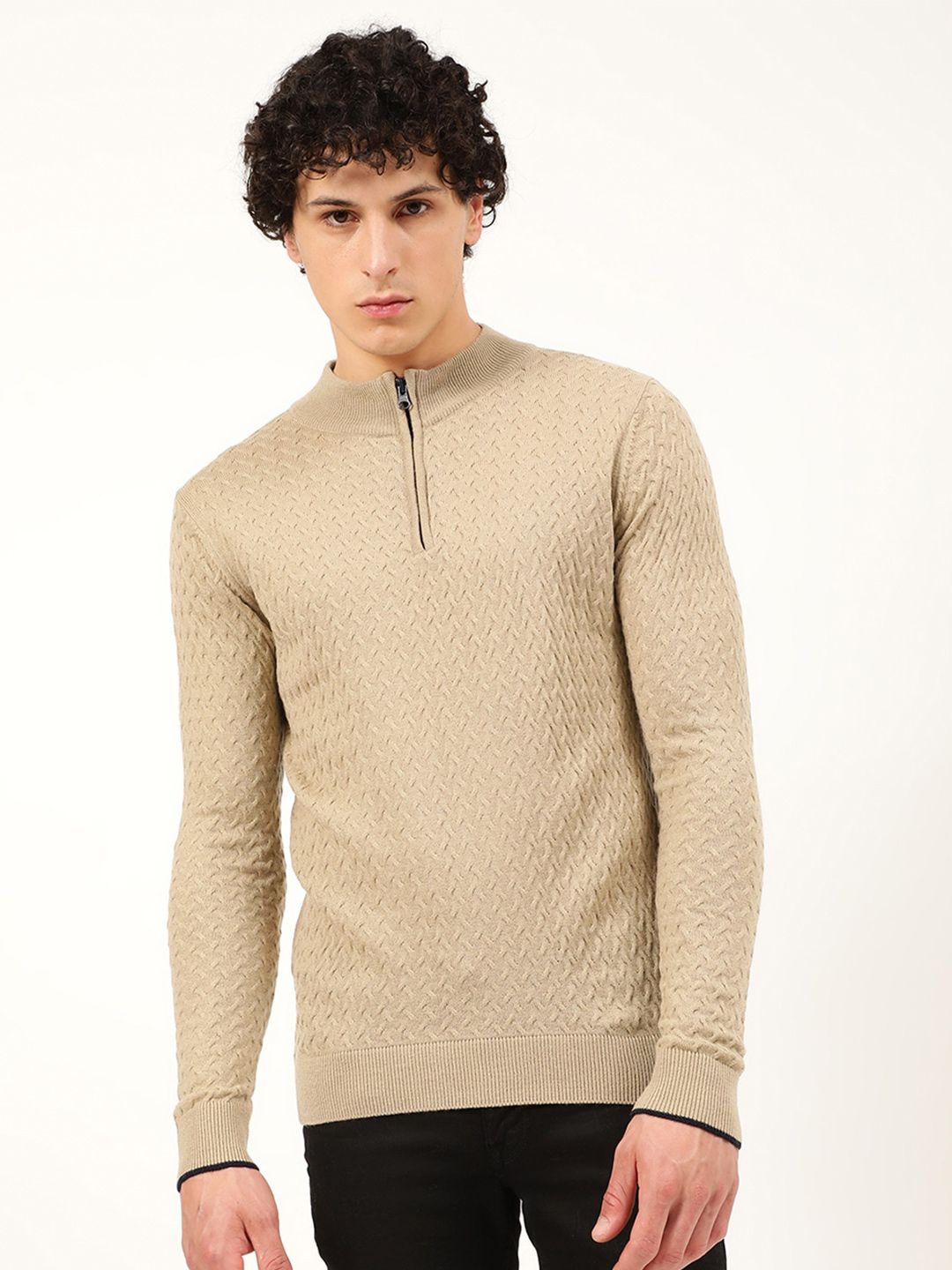 HARSAM Men Cable Knit Pullover-picture-19