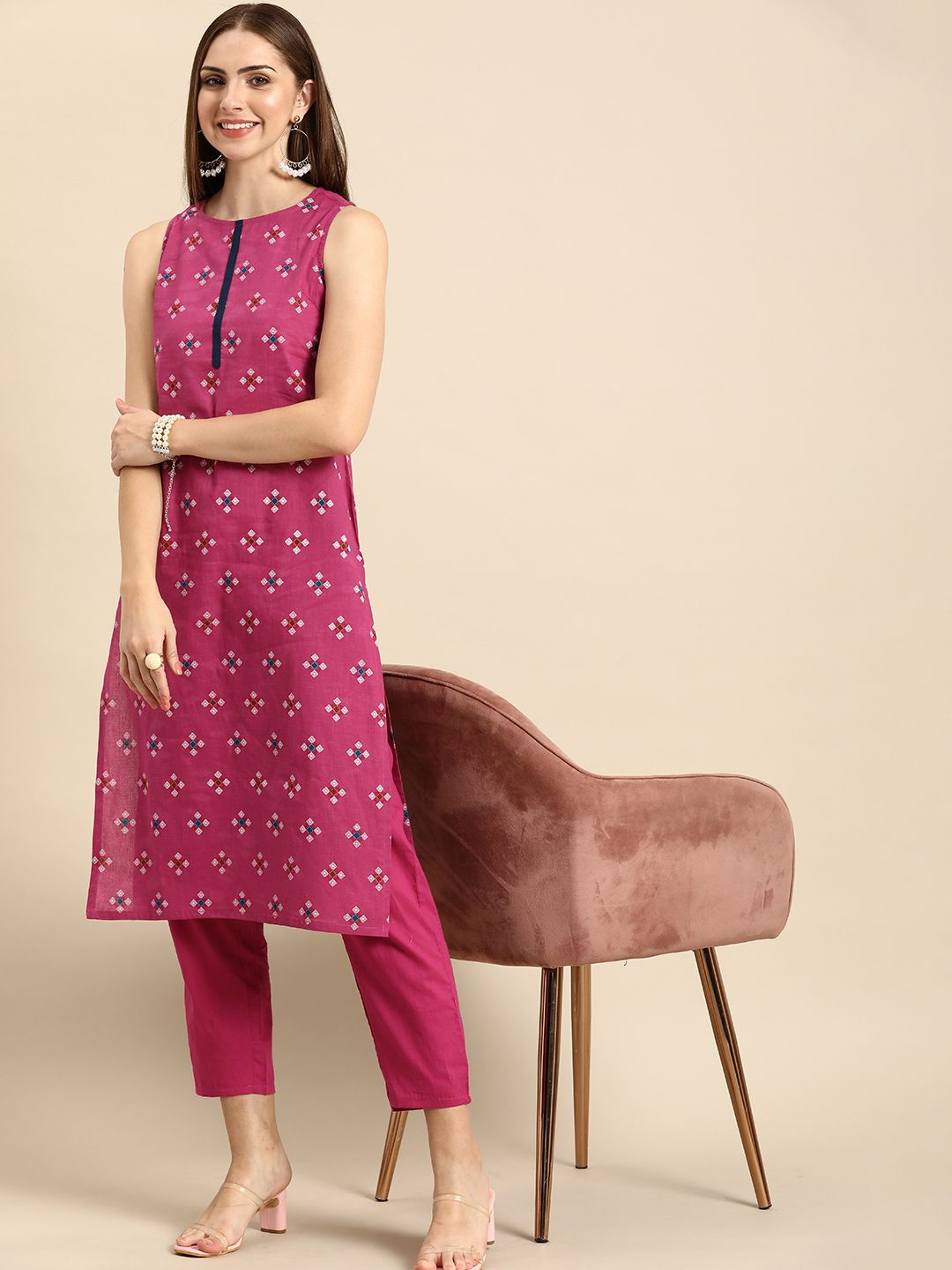 Anouk Women Pure Cotton Kurta with Trousers