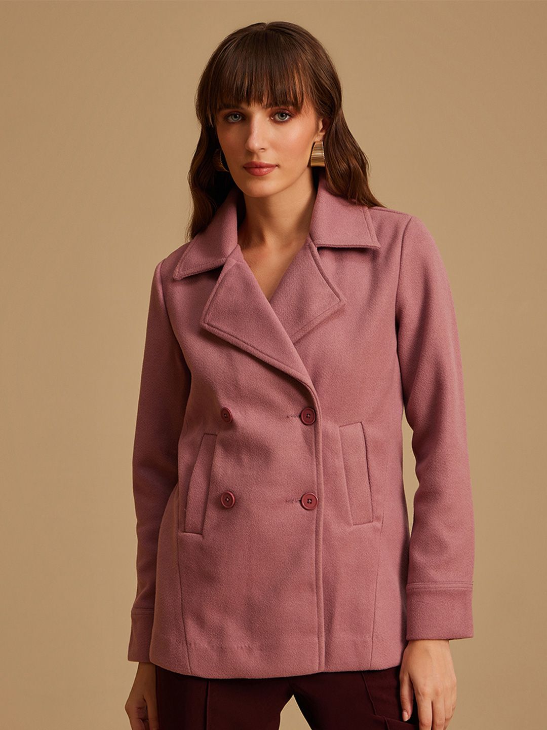 Kazo Women Double Breasted Over Coats