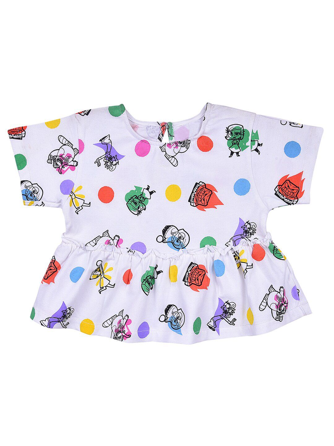 Wish Karo White Pure Cotton Print Top-picture-56