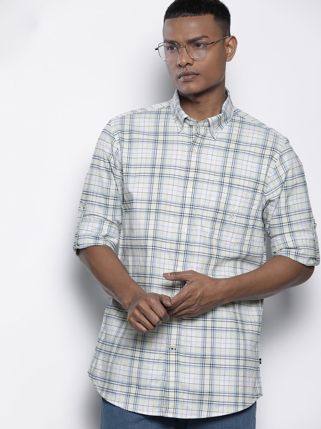 Nautica Men Classic Checked Casual Shirt