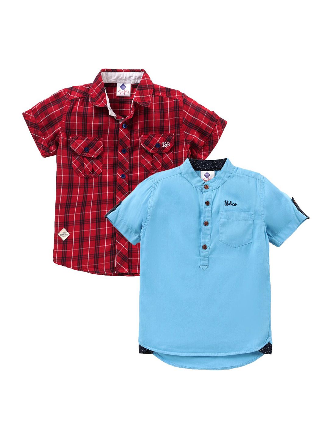 TONYBOY Boys Pack Of 2 Classic Casual Cotton Shirt-picture-23