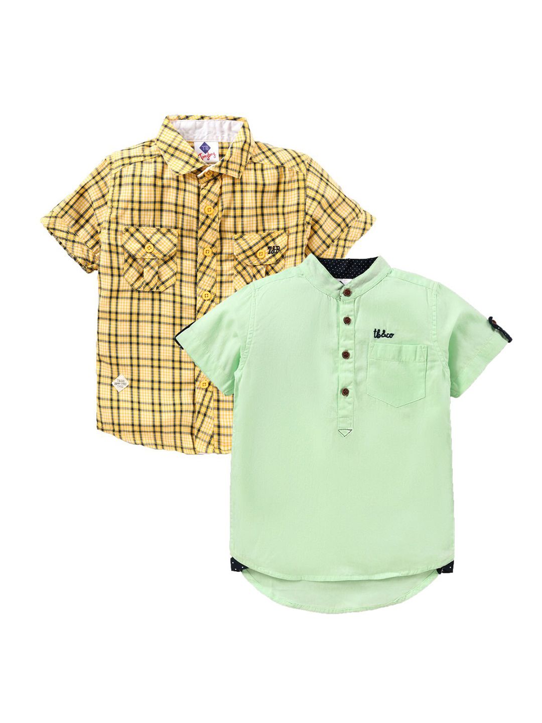 TONYBOY Boys Pack Of 2 Classic Checked Cotton Casual Shirt-picture-58
