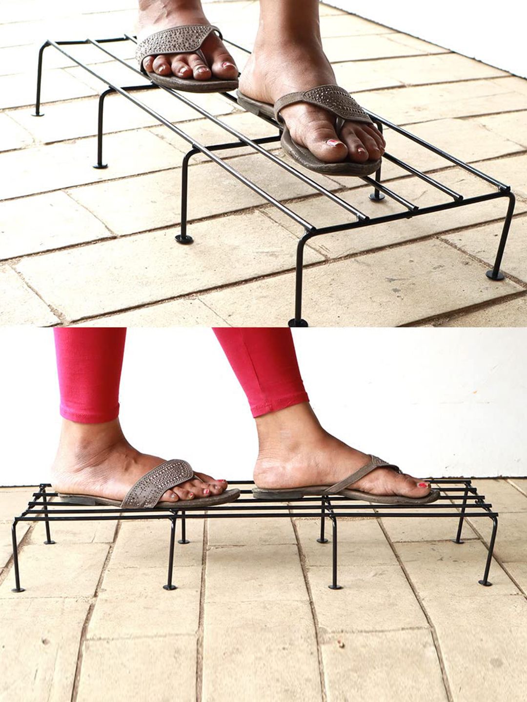 TRUSTBASKET Indigo Set Of 2 Black Metal Planter Stand-image-30