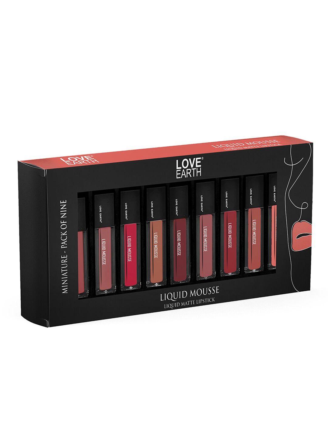 LOVE EARTH Set of 9 Liquid Mousse Miniature Matte Lipsticks - 2 ml Each-picture-17